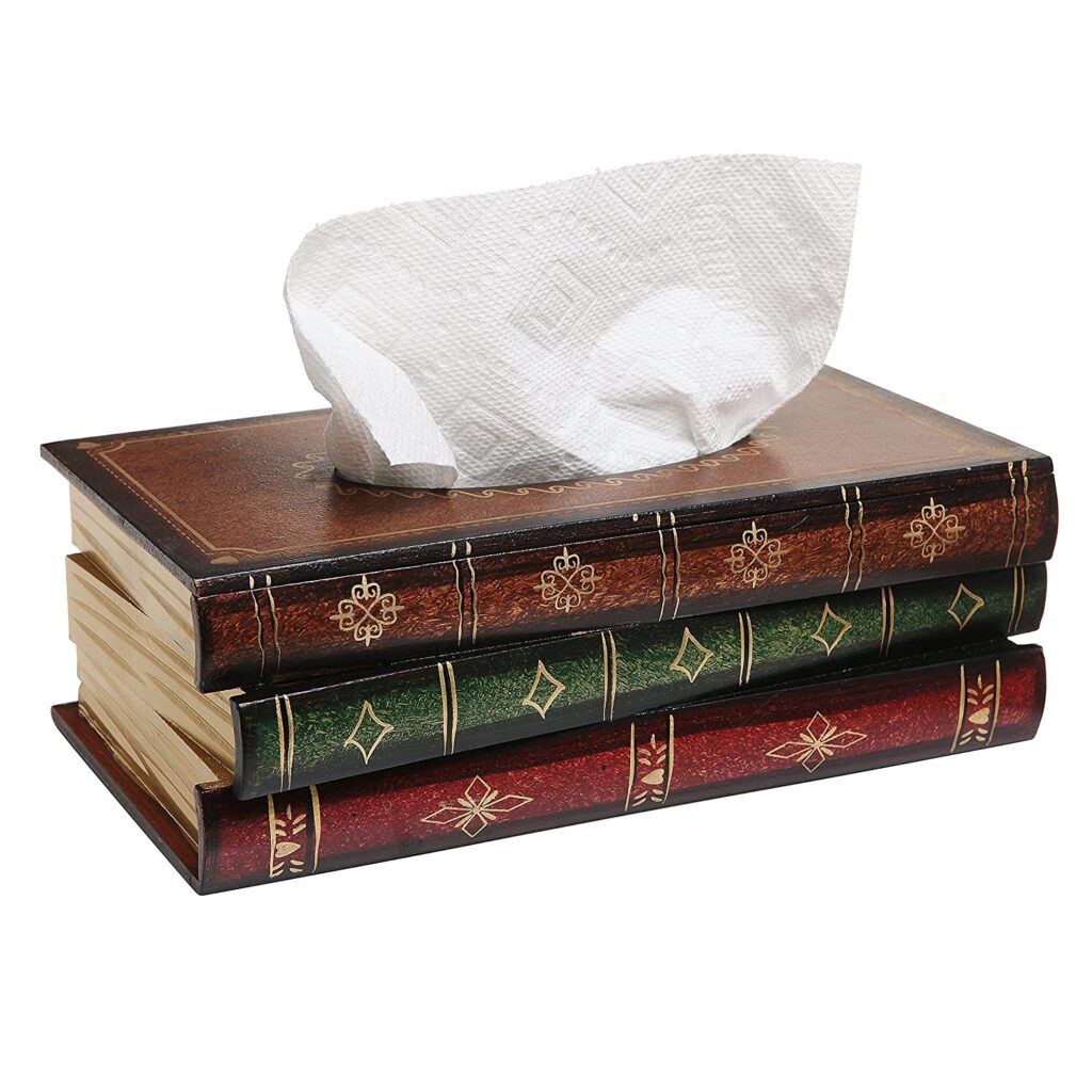 book tissue dispener